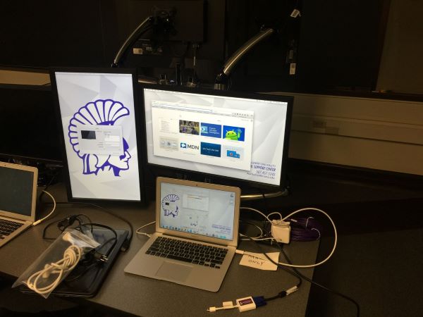 Mac with monitors